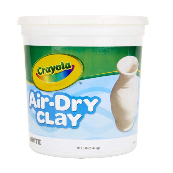 Crayola Air Dry Clay (5lb Bucket), Natural White Modeling Clay for Kids
