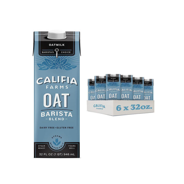 Califia Farms - Oat Barista Blend Oat Milk, 32 Oz (Pack of 6)